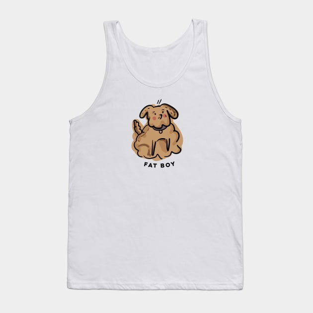 Fat Boy // Dog illustration Tank Top by KodiakMilly